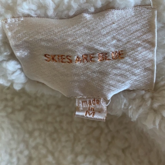 guc Skies are Blue Plaid Sherpa Lined Vest Size M - Picture 11 of 13